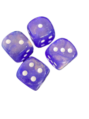 Dice - 4 pk - Purple Glitter